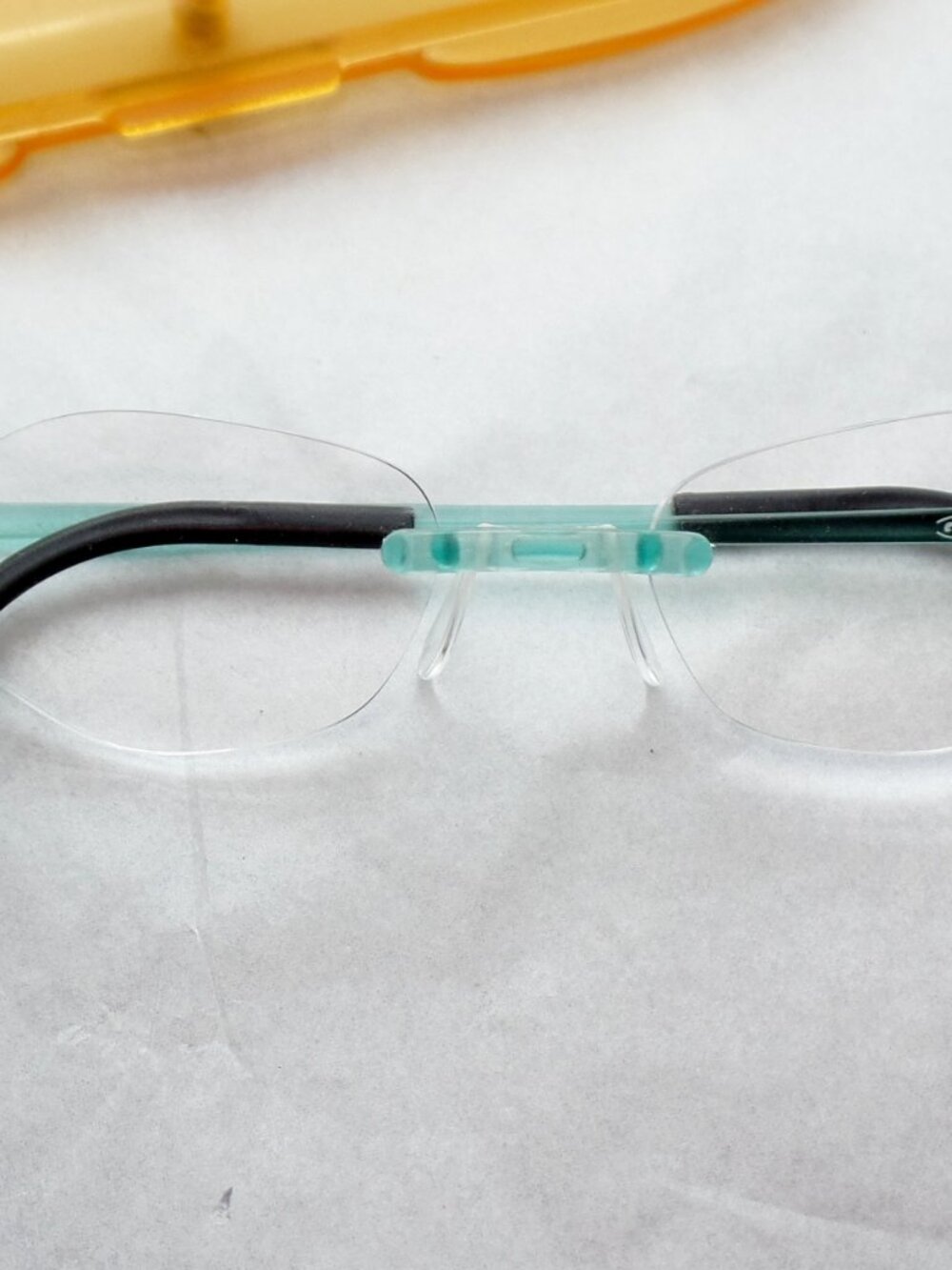 Eyephorics Rimless Light Blue Eyeglass Frames Swiss Made